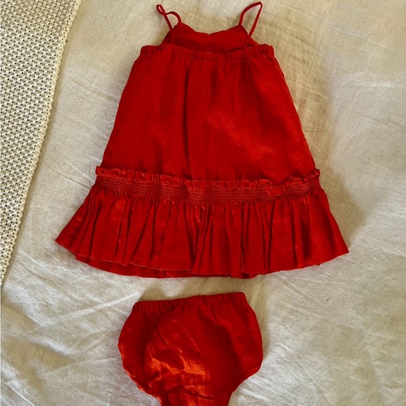 Banana Republic Baby Charlize Linen Dress with Bloomers- Red, 6-12m - Picture 13 of 15